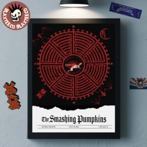 The Smashing Pumpkins Chicago IL 2026 Exclusive Poster At Riviera Theatre On July 29 2026 Home Decor Poster Canvas