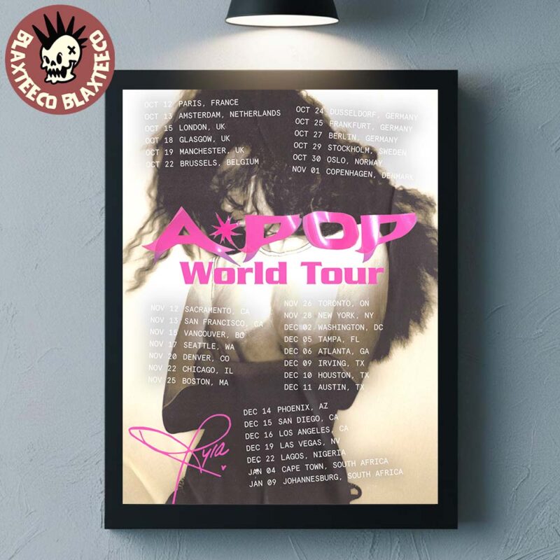 Tyla A Pop World Tour 2026 Schedule Dates Home Decor Poster Canvas