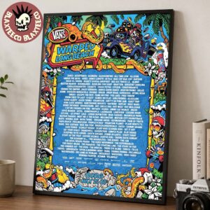 Vans Warped Tour 2026 Long Beach CA July 25 2026 Merch Lineup Poster Canvas For Home Decor