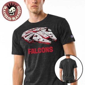 Atlanta Falcons Disney X NFL Champion Star Wars Millennium Falcon Black T-Shirt