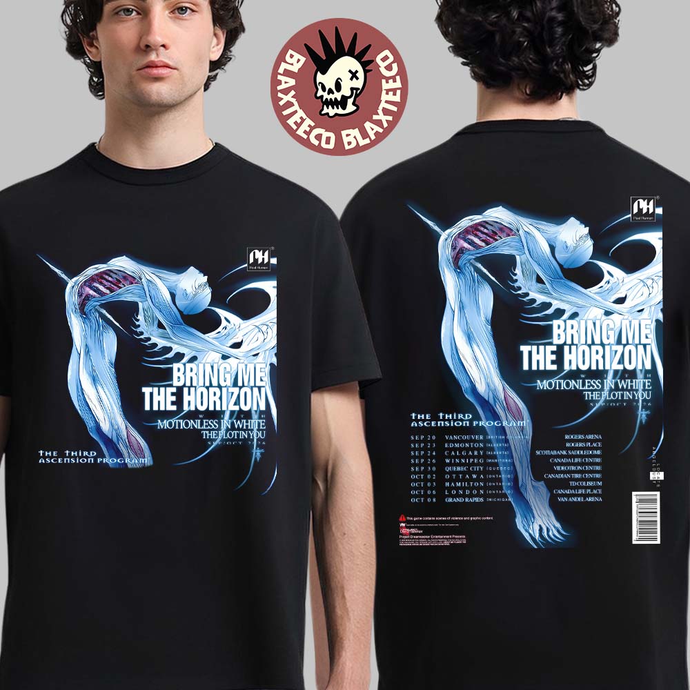Bring Me The Horizon The Third Ascension Program 2026 North America September And October Two Sided T-Shirt Bring Me The Horizon The Third Ascension Program 2026 North America September And October Two Sided T-Shirt