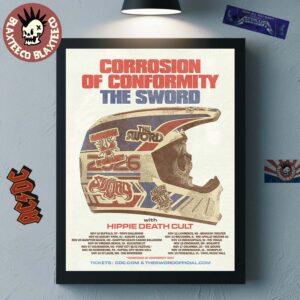Corrosion Of Conformity And The Sword 2026 North America Fall Tour On November 2026 Schedule Dates Poster Canvas