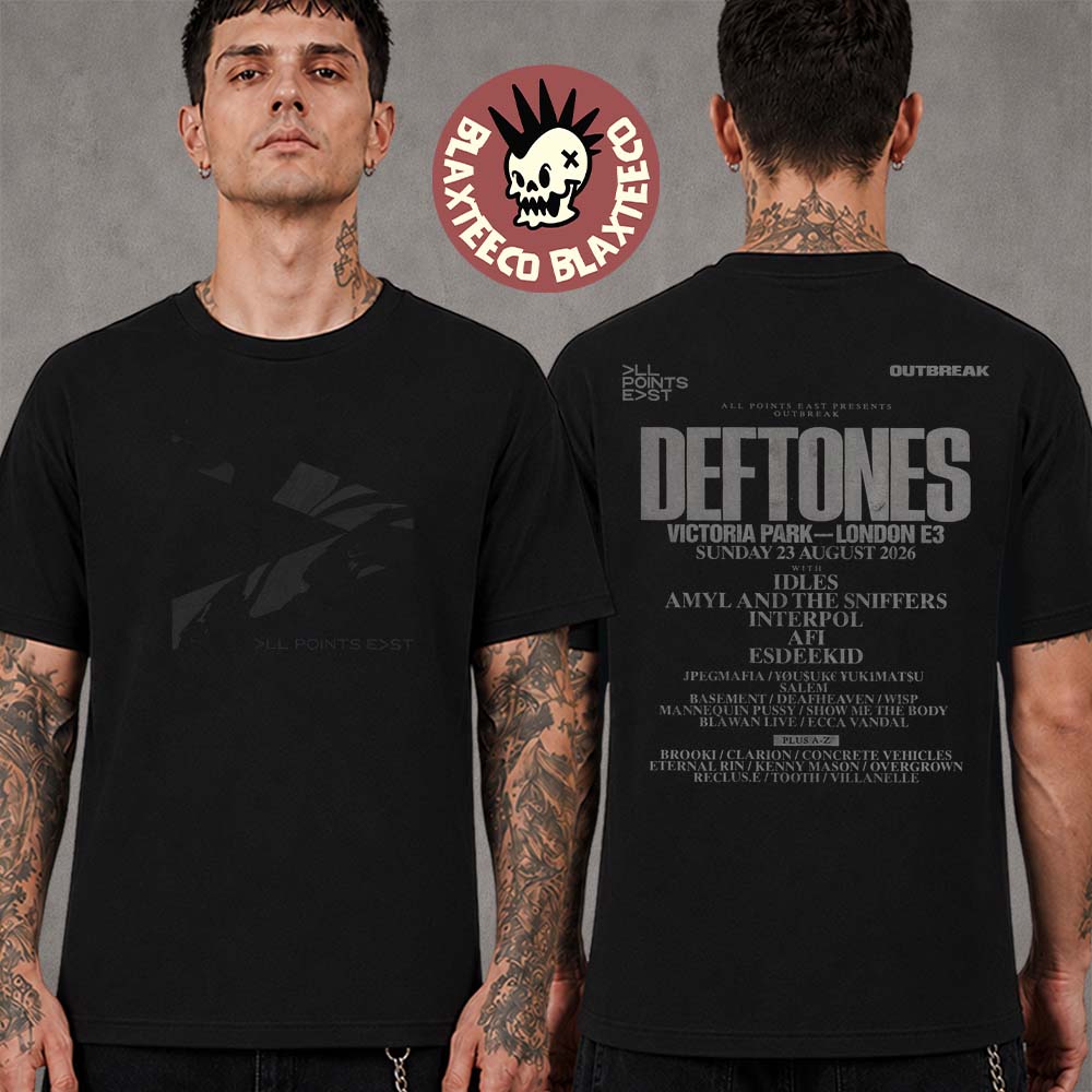 Deftones All Points East 2026 Event Tee London UK At Victoria Park On 23 August 2026 Two Sided T-Shirt Deftones All Points East 2026 Event Tee London UK At Victoria Park On 23 August 2026 Two Sided T-Shirt