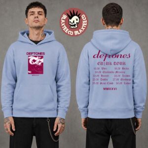 Deftones EU And UK 2026 Tour Merch Blue Hoodie