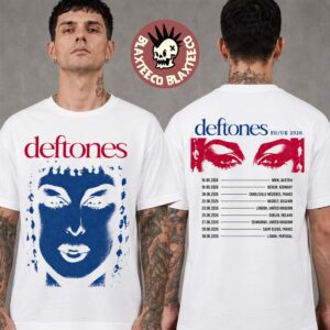 Deftones EU And UK 2026 Tour Merch The Face Red And Blue Graphic Two Sided T-Shirt