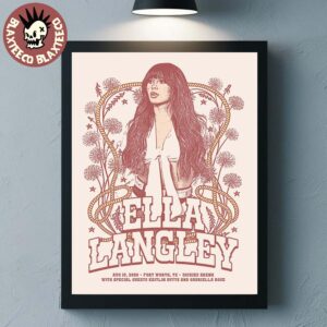 Ella Langley Fort Worth Texas 2026 Event Poster At Dickies Arena On August 15 2026 Decor Poster Canvas