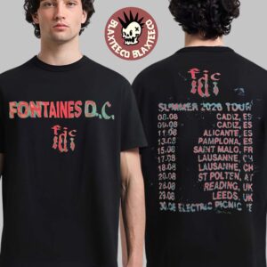 Fontaines D.C Summer 2026 Tour Merch Logo With City Dates T-Shirt
