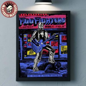 Foo Fighters Detroit Michigan 2026 Venue Poster At Ford Field On August 6 2026 Home Decor Poster Canvas