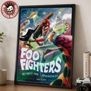 Foo Fighters Washington DC 2026 Tonight Show Poster At Nationals Park On August 17 2026 Home Decor Poster Canvas