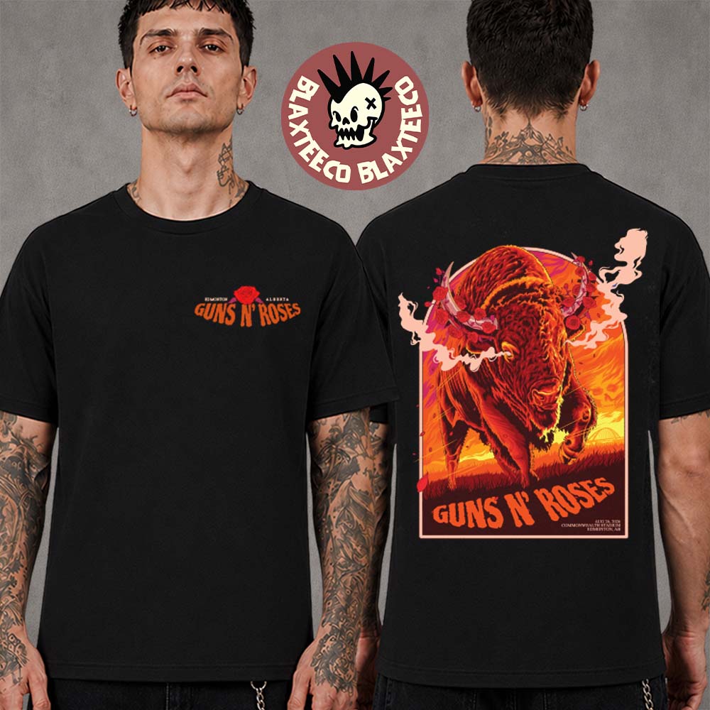 Guns N Roses Edmonton AB Canada 2026 Exclusive City Tee Live At Commonwealth Stadium On August 26 2026 Two Sided T-Shirt Guns N Roses Edmonton AB Canada 2026 Exclusive City Tee Live At Commonwealth Stadium On August 26 2026 Two Sided T-Shirt