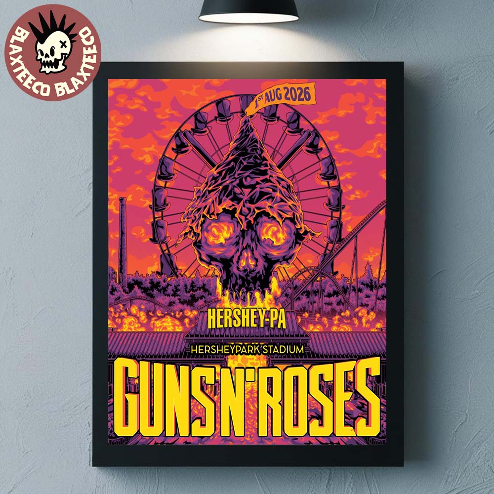 Guns N Roses Hershey PA 2026 Event Poster At Hersheypark Stadium On 1 August 2026 Home Decor Poster Canvas Guns N Roses Hershey PA 2026 Event Poster At Hersheypark Stadium On 1 August 2026 Home Decor Poster Canvas