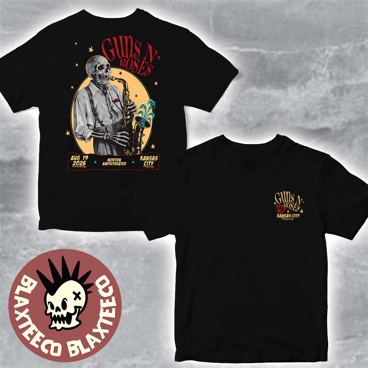Guns N Roses Kansas City 2026 Exclusive City Tee At Morton Amphitheatre In Kansas City Missouri On August 19 2026 Two Sided T-Shirt Guns N Roses Kansas City 2026 Exclusive City Tee At Morton Amphitheatre In Kansas City Missouri On August 19 2026 Two Sided T-Shirt