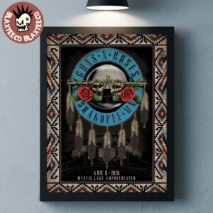 Guns N Roses Shakopee MN 2026 Event Poster At Mystic Lake Amphitheater On August 8 2026 Home Decor Poster Canvas