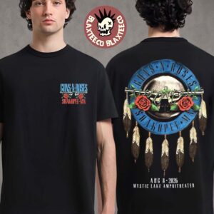 Guns N Roses Shakopee MN 2026 Event Tee At Mystic Lake Amphitheater On August 8 2026 Two Sided T Shirt