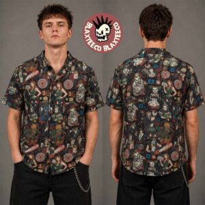Halloween Horror Nights 2026 Icons Button-Up Hawaiian Shirt