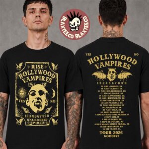 Hollywood Vampires Europe And UK 2026 Tour Merch Ouija Unleashed Spirits Tour Dates Two Sided T-Shirt
