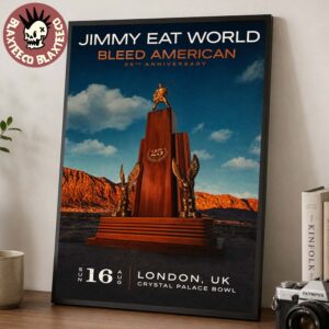 Jimmy Eat World London UK 2026 Exclusive Tour Merch Poster Live At Crystal Palace Bowl On 16 August 2026 Home Decor Poster Canvas