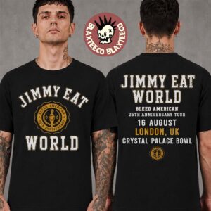 Jimmy Eat World London UK 2026 Exclusive Tour Merch Tee Live At Crystal Palace Bowl On 16 August 2026 Two Sided T-Shirt