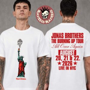 Jonas Brothers MSG Madison Square Garden 2026 Pop Up Merch Tee In New York City On August 20-22 2026 Red Dress T-Shirt