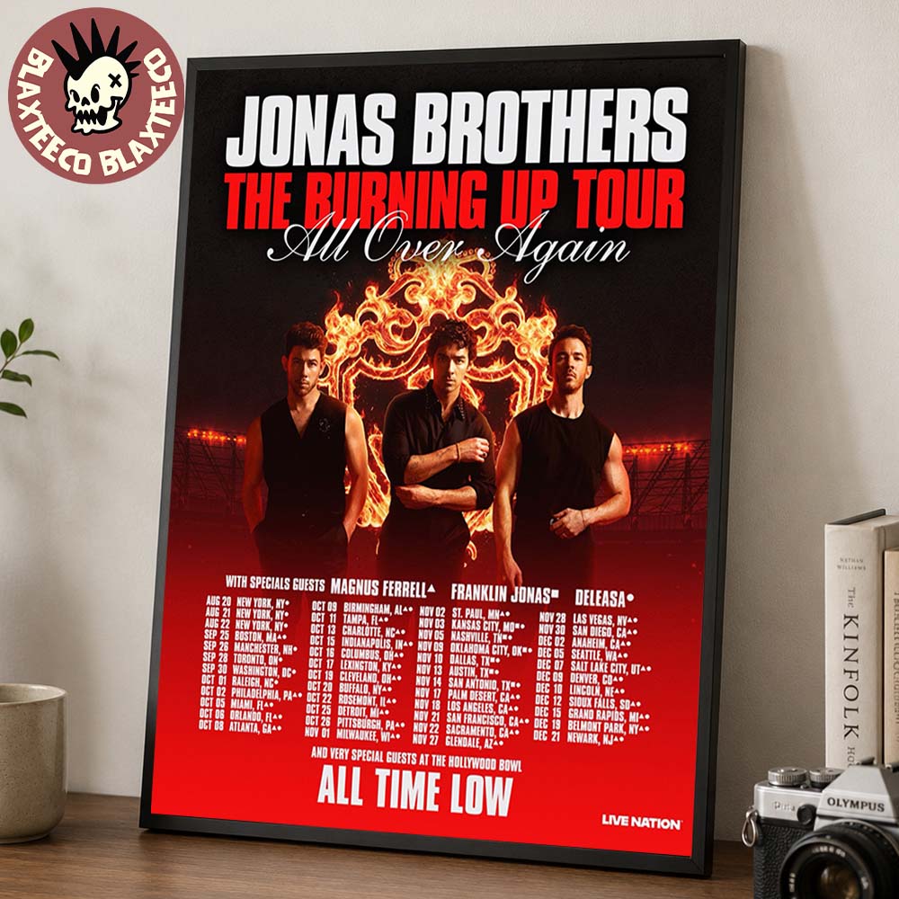 Jonas Brothers The Burning Up Tour All Over Again 2026 North America Schedule Dates Home Decor Poster Canvas Jonas Brothers The Burning Up Tour All Over Again 2026 North America Schedule Dates Home Decor Poster Canvas