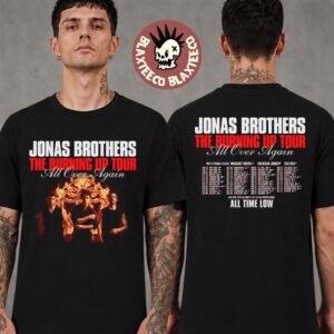 Jonas Brothers The Burning Up Tour All Over Again 2026 North America Schedule Dates Two Sided T-Shirt