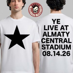 Kanye West Ye Live At Almaty Central Stadium 2026 Exclusive Tee In Kazakhstan On August 14 2026 Star White T Shirt