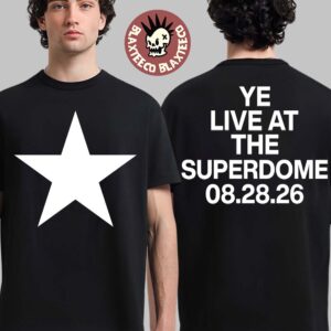 Kanye West Ye Live At The Superdome New Orleans LA 2026 Concert Merch On August 28 2026 Star Two Sided T-Shirt