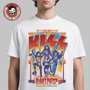 Kiss Destroys Anaheim ’76 Stadium Show Framed Destroys Anaheim T-Shirt