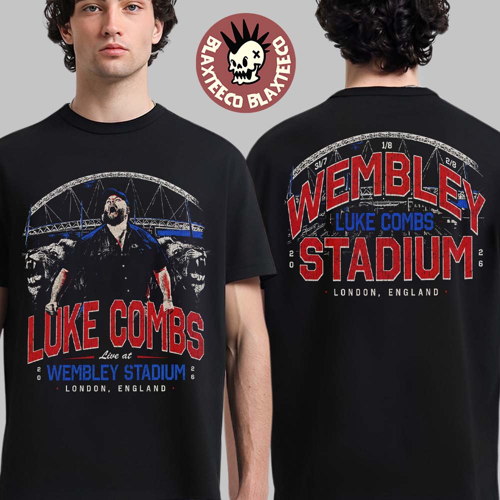 Luke Combs Live At Wembley Stadium 2026 Exclusive Tee In London UK From 31 July To 2 August Two Sided T-Shirt Luke Combs Live At Wembley Stadium 2026 Exclusive Tee In London UK From 31 July To 2 August Two Sided T-Shirt