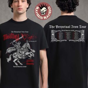 Miss May I And Born Of Osiris The Perpetual Iron Tour 2026 North America Schedule Dates Two Sided T-Shirt