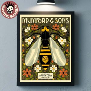 Mumford And Sons Charlotte NC 2026 Event Poster At Spectrum Center On August 9 2026 Home Decor Poster Canvas