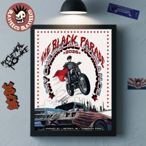 My Chemical Romance Detroit Michigan 2026 City Exclusive Merch Poster Live At Comerica Park On August 21 2026 Home Decor Poster Canvas