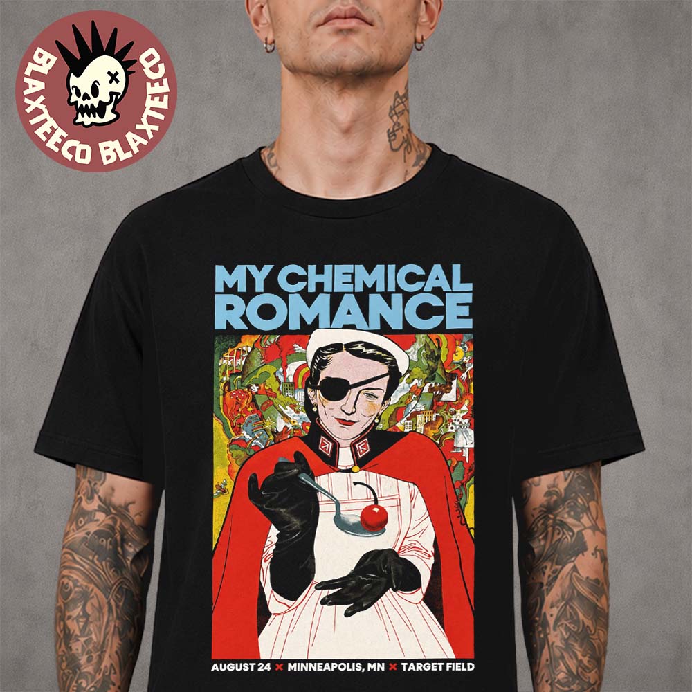 My Chemical Romance Minneapolis Minnesota 2026 City Exclusive Merch Tee Live At Target Field On August 24 2026 T-Shirt My Chemical Romance Minneapolis Minnesota 2026 City Exclusive Merch Tee Live At Target Field On August 24 2026 T-Shirt