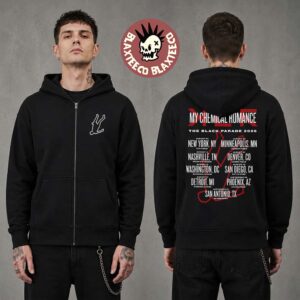 My Chemical Romance The Black Parade Tour 2026 North America Merch City Dates Zip Up Hoodie