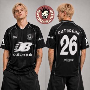 Outbreak Festival 2026 Merch London UK Edition At Victoria Park On August 23 2026 Black Football Jersey