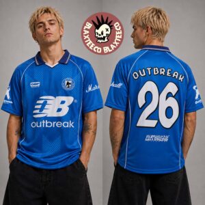 Outbreak Festival 2026 Merch London UK Edition At Victoria Park On August 23 2026 Blue Football Jersey