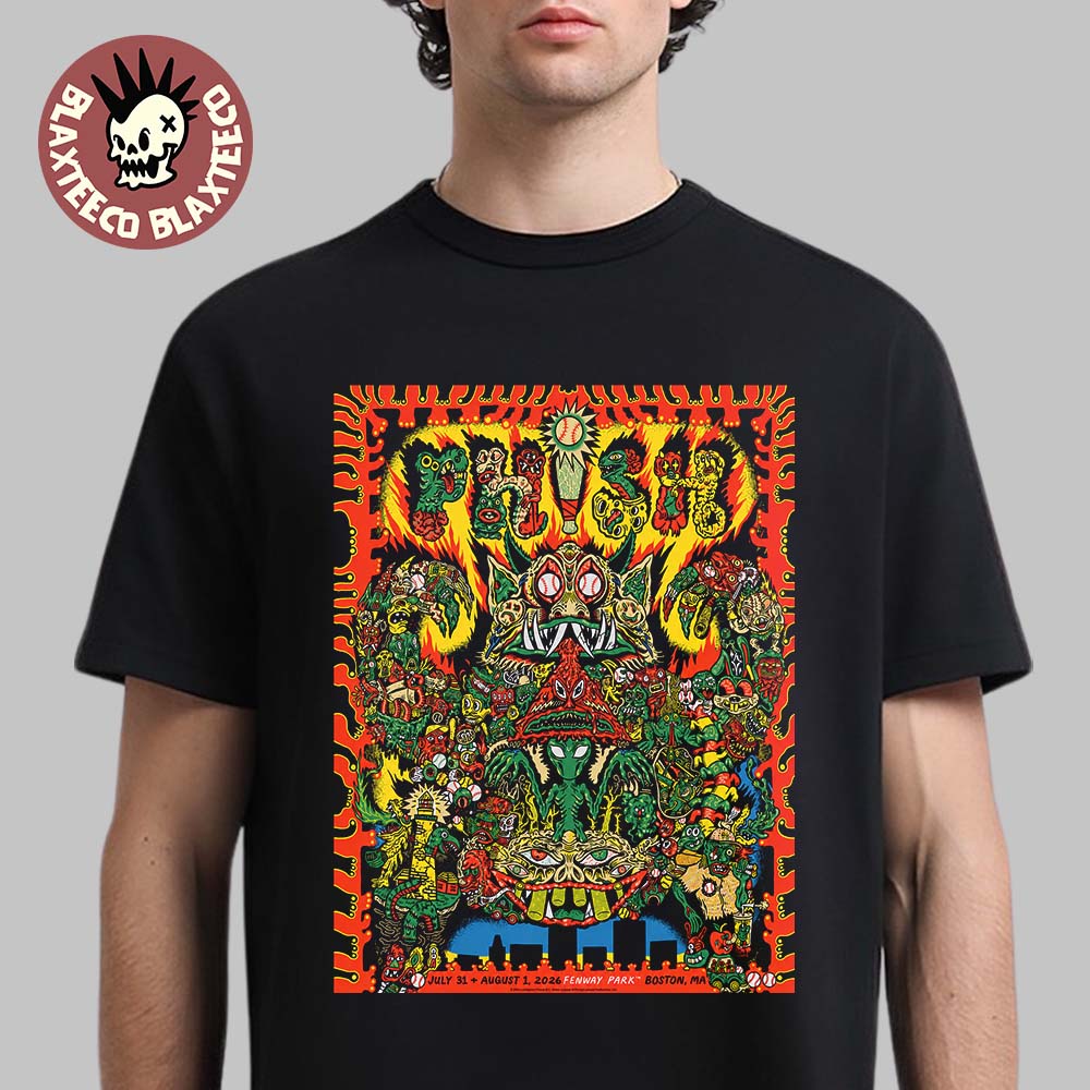 Phish Dry Goods Boston MA 2026 LE Poster By Wooden Cyclops At Fenway Park On July 31 And August 1 2026 Unisex T-Shirt Phish Dry Goods Boston MA 2026 LE Poster By Wooden Cyclops At Fenway Park On July 31 And August 1 2026 Unisex T-Shirt