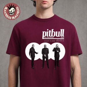 Pitbull Bristow VA 2026 Exclusive Tee Jiffy Lube Live On August 19 2026 Mr Worldwide I’m Back Tour Maroon T-Shirt