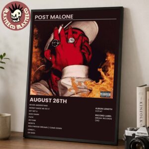 Post Malone August 26 Album Cover Art With Tracklist Home Decor Poster Canvas