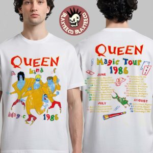 Queen A Kind Of Magic Merch Capsule 1986 Vintage White Tour T-Shirt