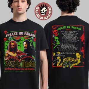 Rob Zombie X Marilyn Manson Freaks On Parade 2026 Tour Merch Double Creature Feature Combo T-Shirt