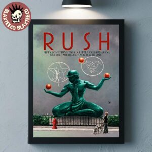 Rush Detroit Michigan 2026 Venue Poster Live At Little Caesars Arena On August 26 And 28 2026 Home Decor Poster Canvas