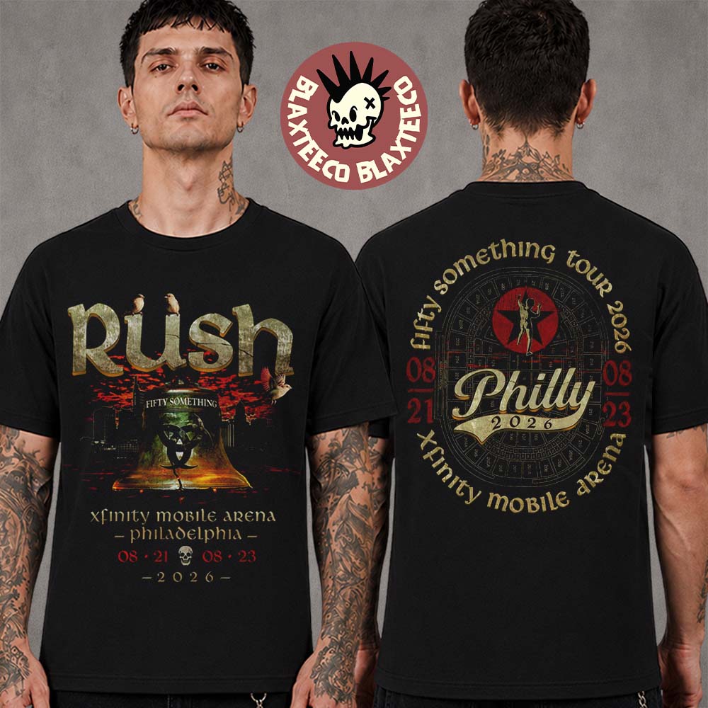 Rush Philadelphia 2026 Event Tee Live At Xfinity Mobile Arena On August 21 And 23 2026 Two Sided T-Shirt Rush Philadelphia 2026 Event Tee Live At Xfinity Mobile Arena On August 21 And 23 2026 Two Sided T-Shirt