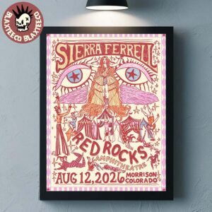 Sierra Ferrell Red Rocks 2026 Pop Up Shop Merch Event Poster In Morrison CO On August 12 2026 Home Decor Poster Canvas