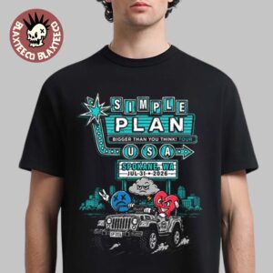 Simple Plan Spokane Washington 2026 Specific City Tee Bigger Than You Think Tour On July 31 2026 T-Shirt
