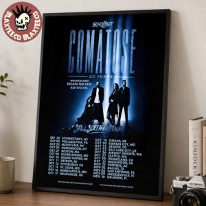 Skillet Comatose 20 Years Still Screaming Tour 2026 North America Schedule Dates Home Decor Poster Canvas