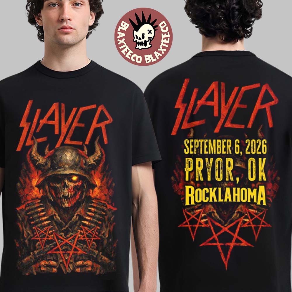 Slayer Rocklahoma Festival 2026 Event Tee In Pryor OK On September 6 2026 T-Shirt Slayer Rocklahoma Festival 2026 Event Tee In Pryor OK On September 6 2026 T-Shirt