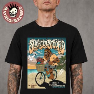 Slightly Stoopid Cocoa Florida 2026 Gig Poster At Cocoa Riverfront Park On August 21 2026 Chewbacca Riding Bike T-Shirt