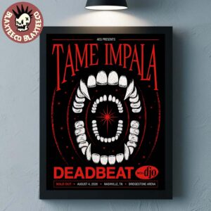 Tame Impala With Djo Nashville TN 2026 Event Poster At Bridgestone Arena On August 4 2026 Home Decor Poster Canvas