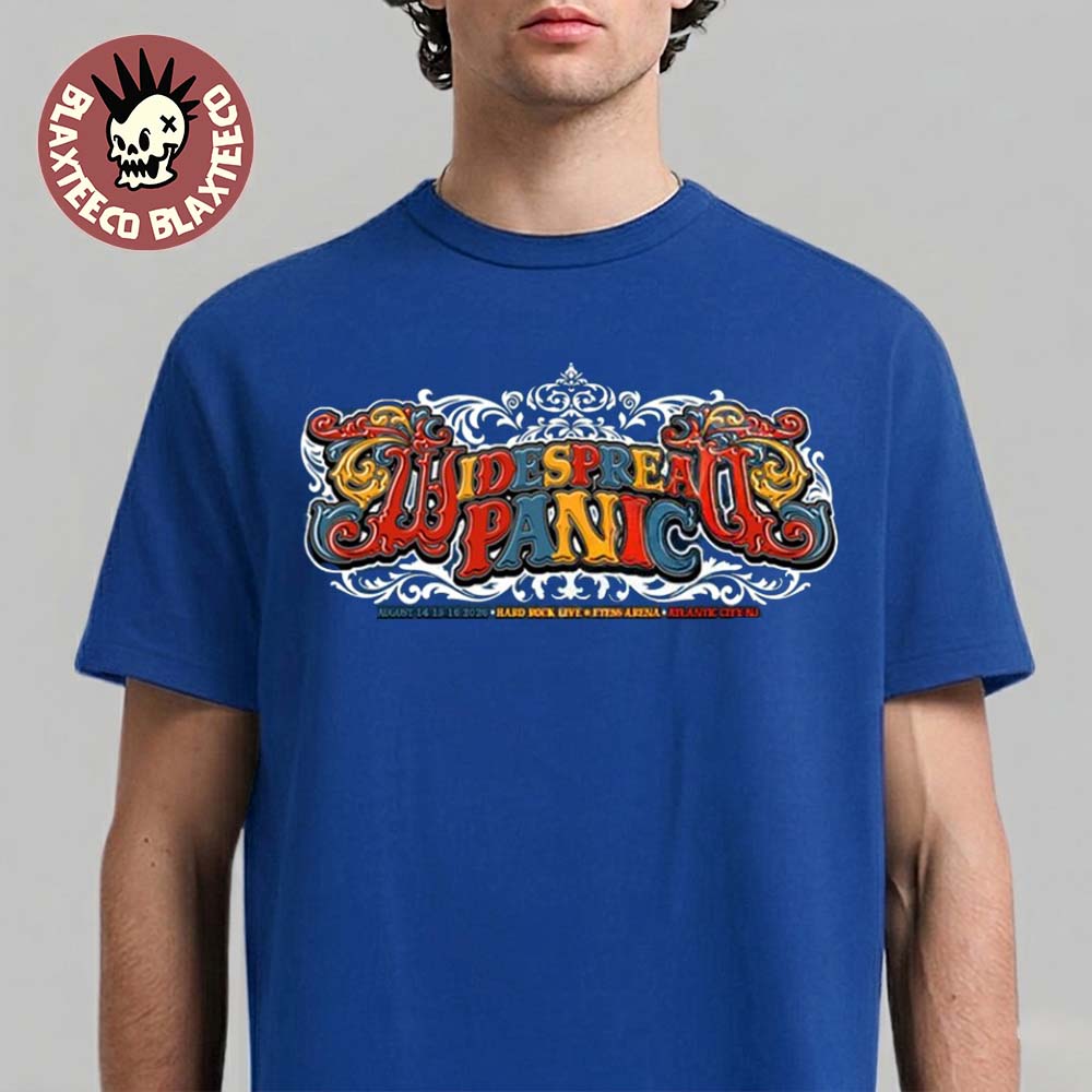 Widespread Panic Atlantic City NJ 2026 Event Tee At Hard Rock Live At Etess Arena On August 14 15 16 2026 T-Shirt Widespread Panic Atlantic City NJ 2026 Event Tee At Hard Rock Live At Etess Arena On August 14 15 16 2026 T-Shirt